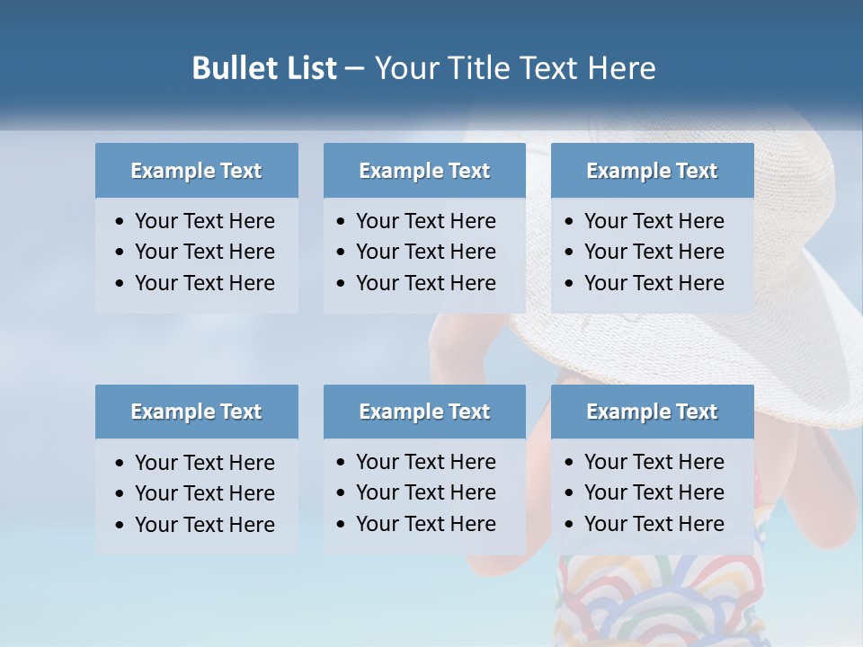 A Woman In A Hat On The Beach Powerpoint Template PowerPoint Template