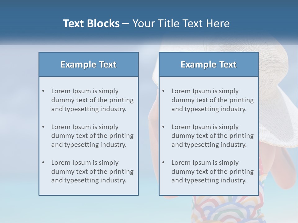 A Woman In A Hat On The Beach Powerpoint Template PowerPoint Template