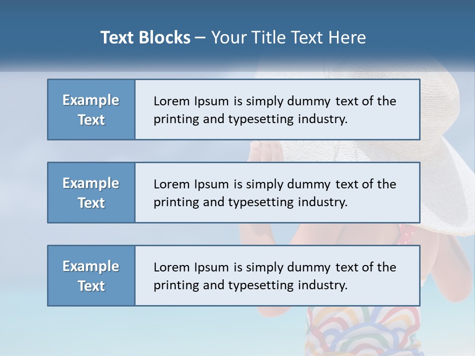 A Woman In A Hat On The Beach Powerpoint Template PowerPoint Template