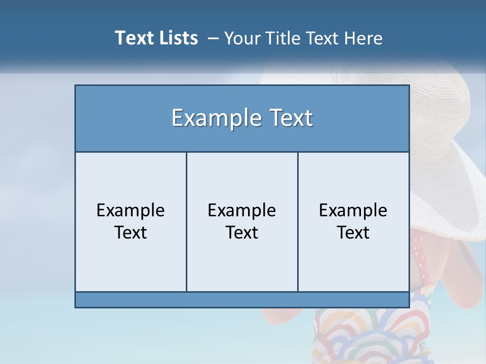 A Woman In A Hat On The Beach Powerpoint Template PowerPoint Template