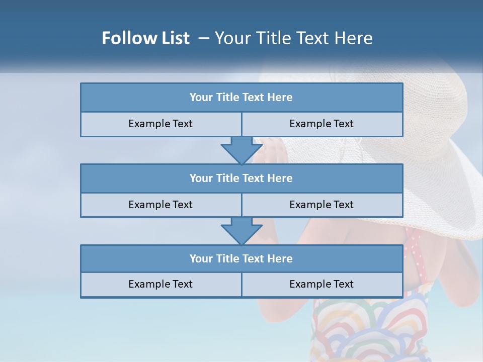 A Woman In A Hat On The Beach Powerpoint Template PowerPoint Template