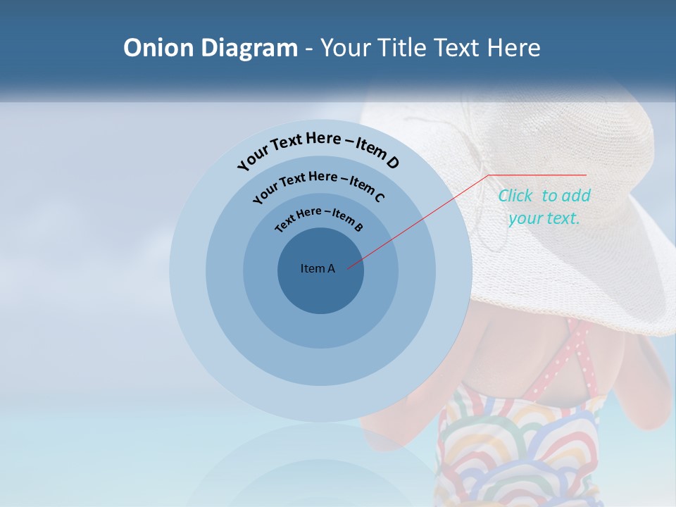 A Woman In A Hat On The Beach Powerpoint Template PowerPoint Template