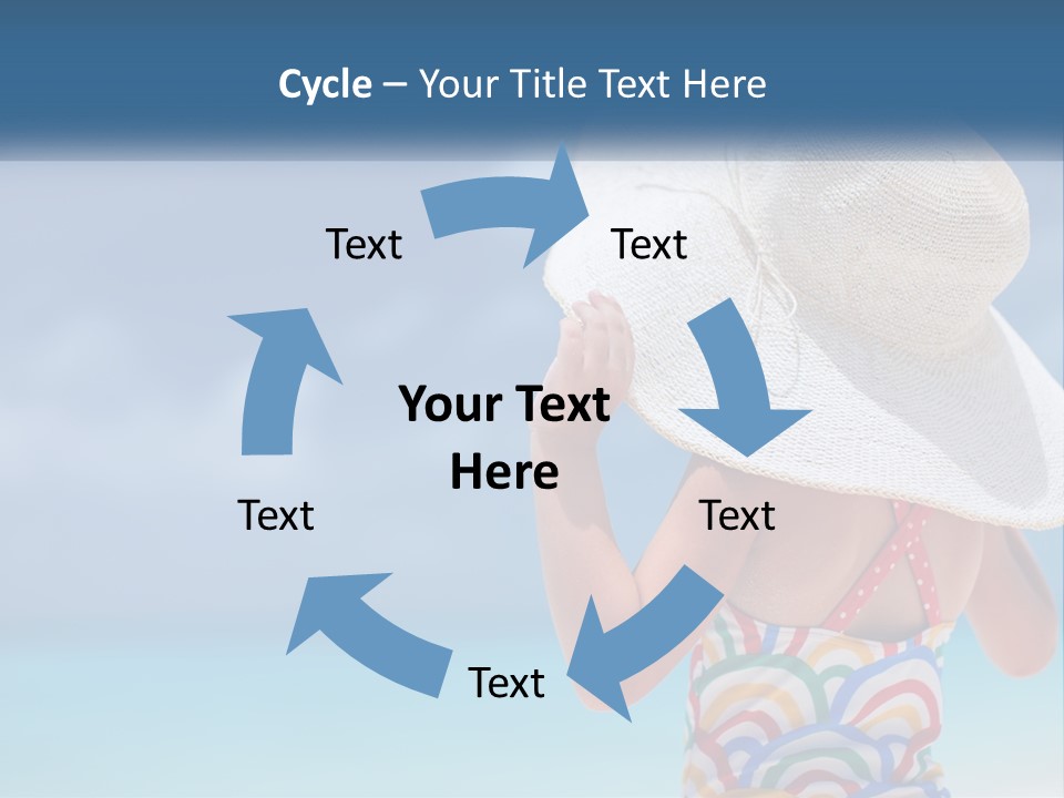 A Woman In A Hat On The Beach Powerpoint Template PowerPoint Template