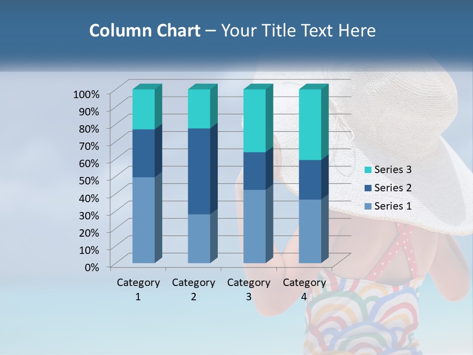 A Woman In A Hat On The Beach Powerpoint Template PowerPoint Template