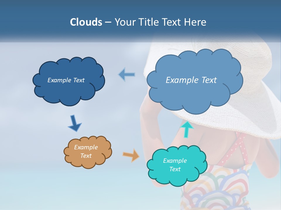 A Woman In A Hat On The Beach Powerpoint Template PowerPoint Template