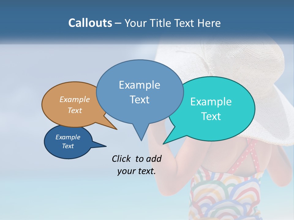 A Woman In A Hat On The Beach Powerpoint Template PowerPoint Template