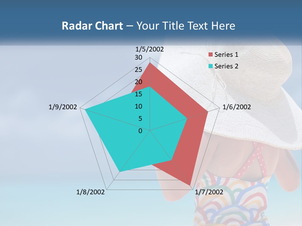 A Woman In A Hat On The Beach Powerpoint Template PowerPoint Template