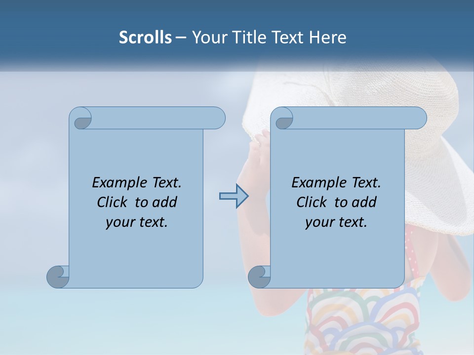 A Woman In A Hat On The Beach Powerpoint Template PowerPoint Template
