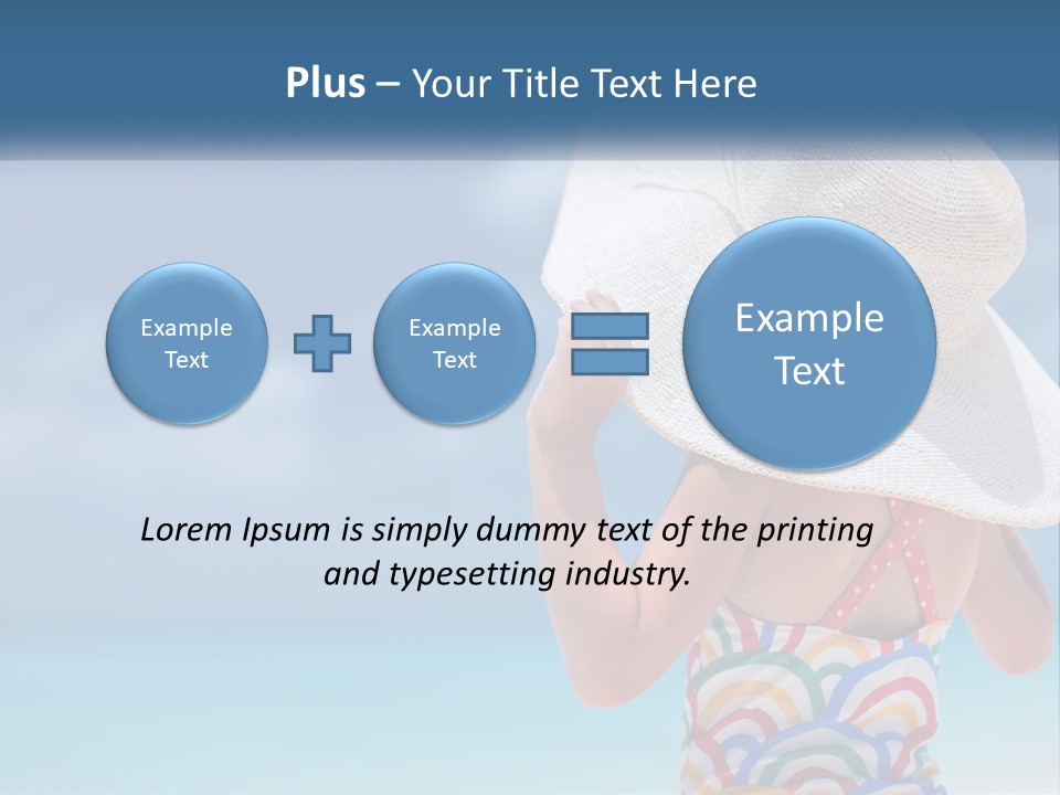 A Woman In A Hat On The Beach Powerpoint Template PowerPoint Template