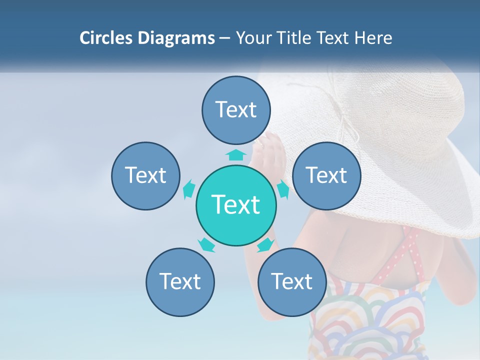 A Woman In A Hat On The Beach Powerpoint Template PowerPoint Template