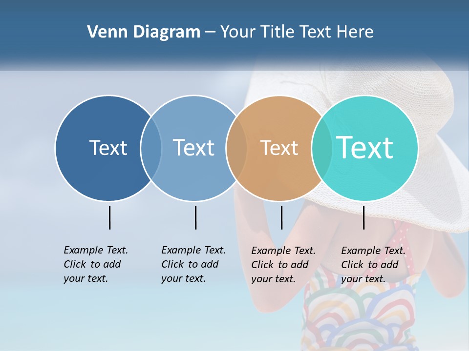 A Woman In A Hat On The Beach Powerpoint Template PowerPoint Template