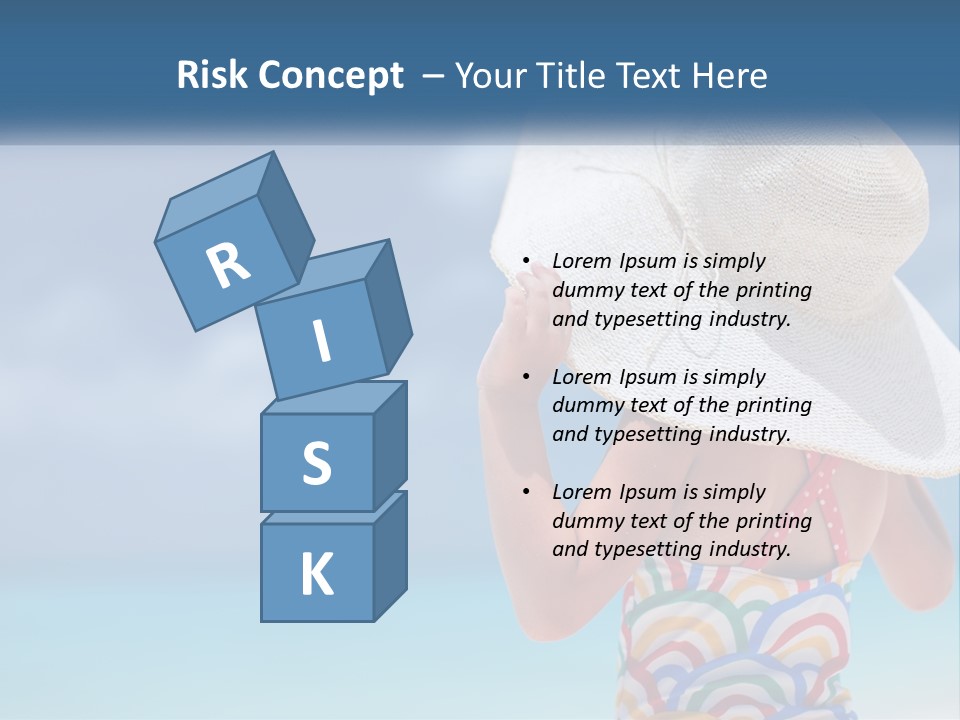 A Woman In A Hat On The Beach Powerpoint Template PowerPoint Template