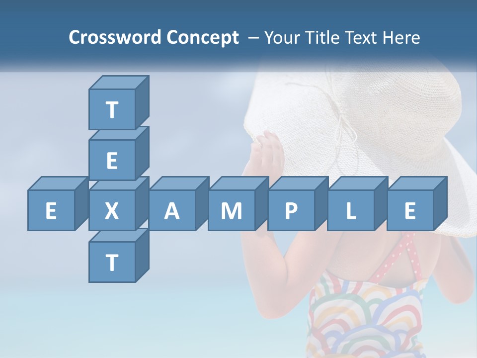 A Woman In A Hat On The Beach Powerpoint Template PowerPoint Template