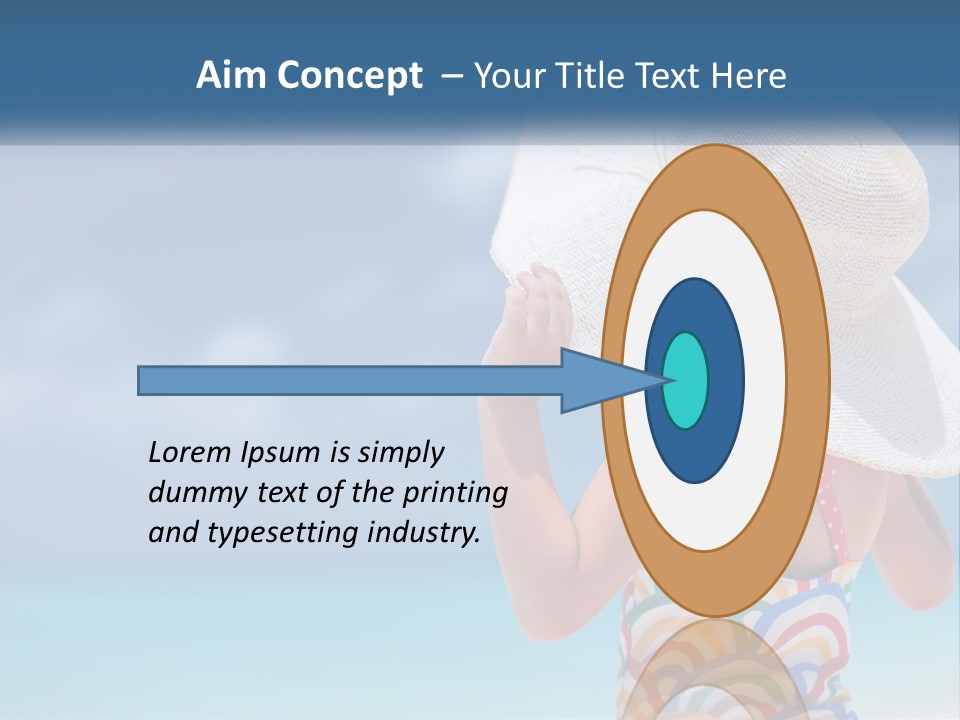 A Woman In A Hat On The Beach Powerpoint Template PowerPoint Template