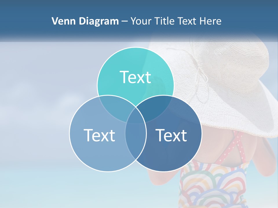 A Woman In A Hat On The Beach Powerpoint Template PowerPoint Template