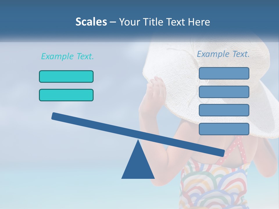 A Woman In A Hat On The Beach Powerpoint Template PowerPoint Template