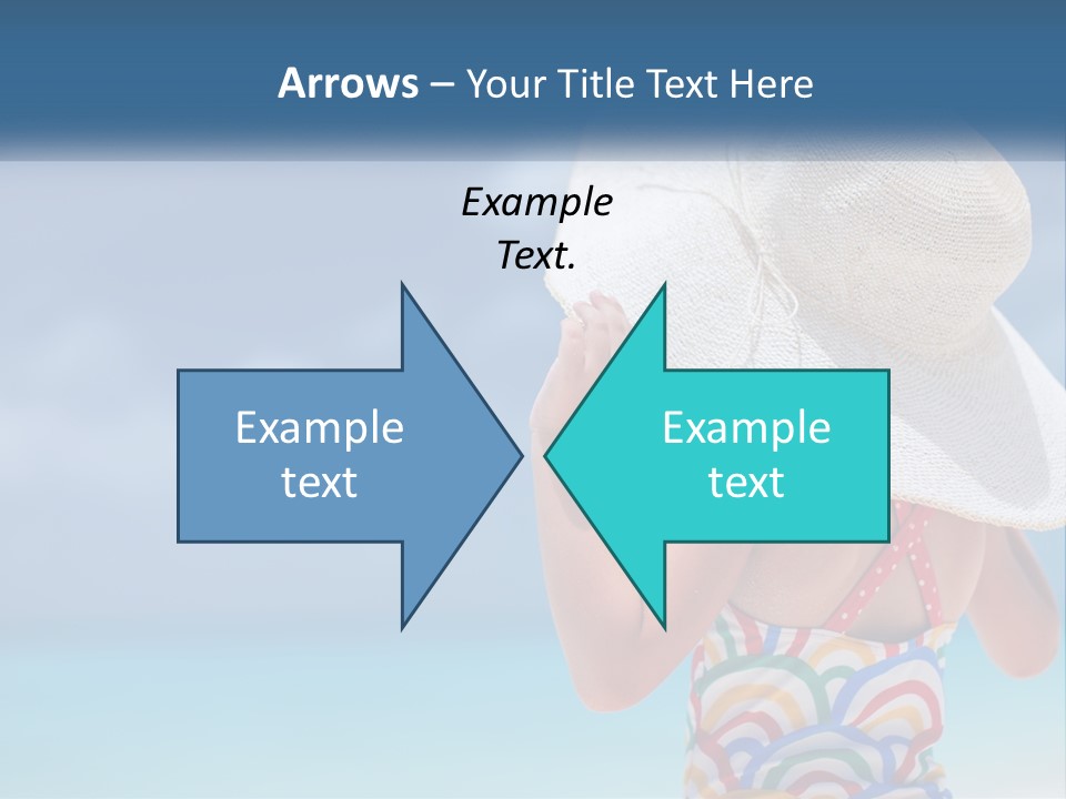 A Woman In A Hat On The Beach Powerpoint Template PowerPoint Template