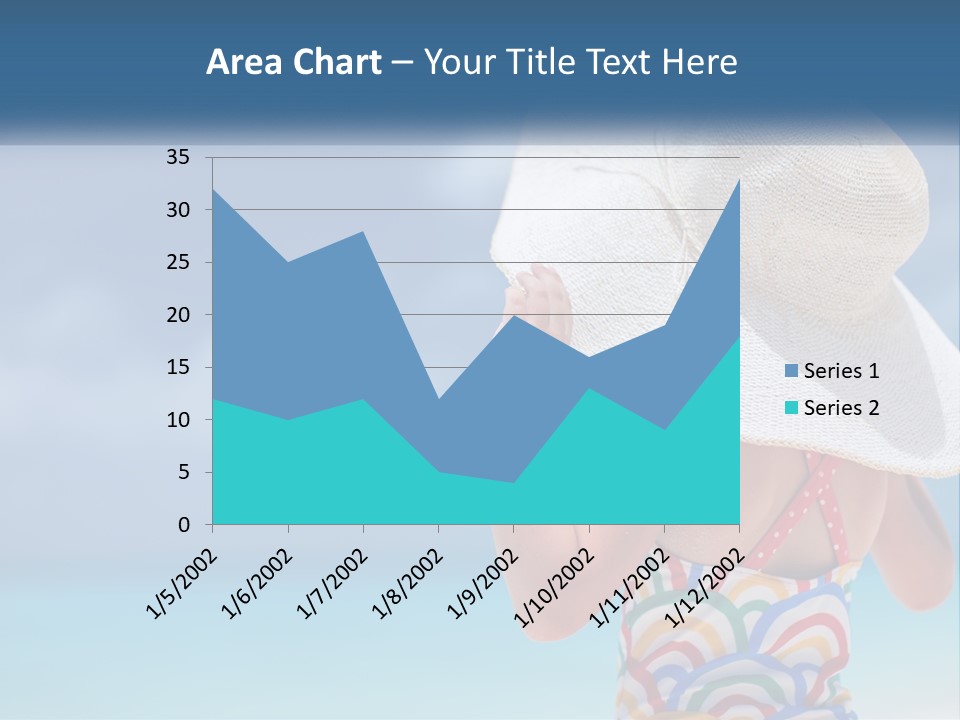 A Woman In A Hat On The Beach Powerpoint Template PowerPoint Template