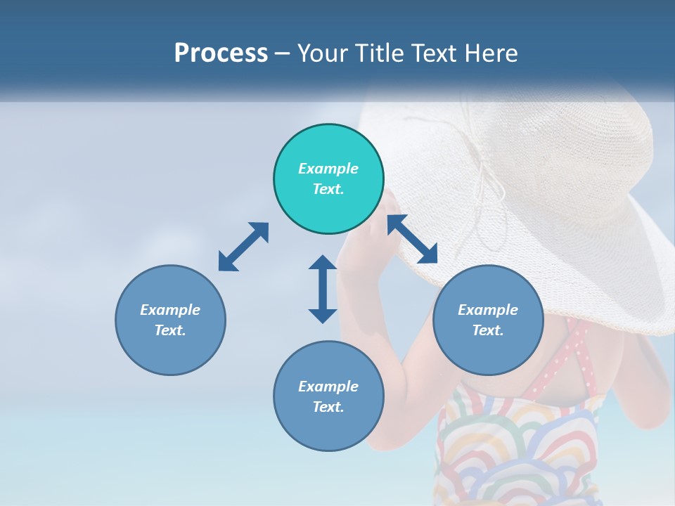 A Woman In A Hat On The Beach Powerpoint Template PowerPoint Template