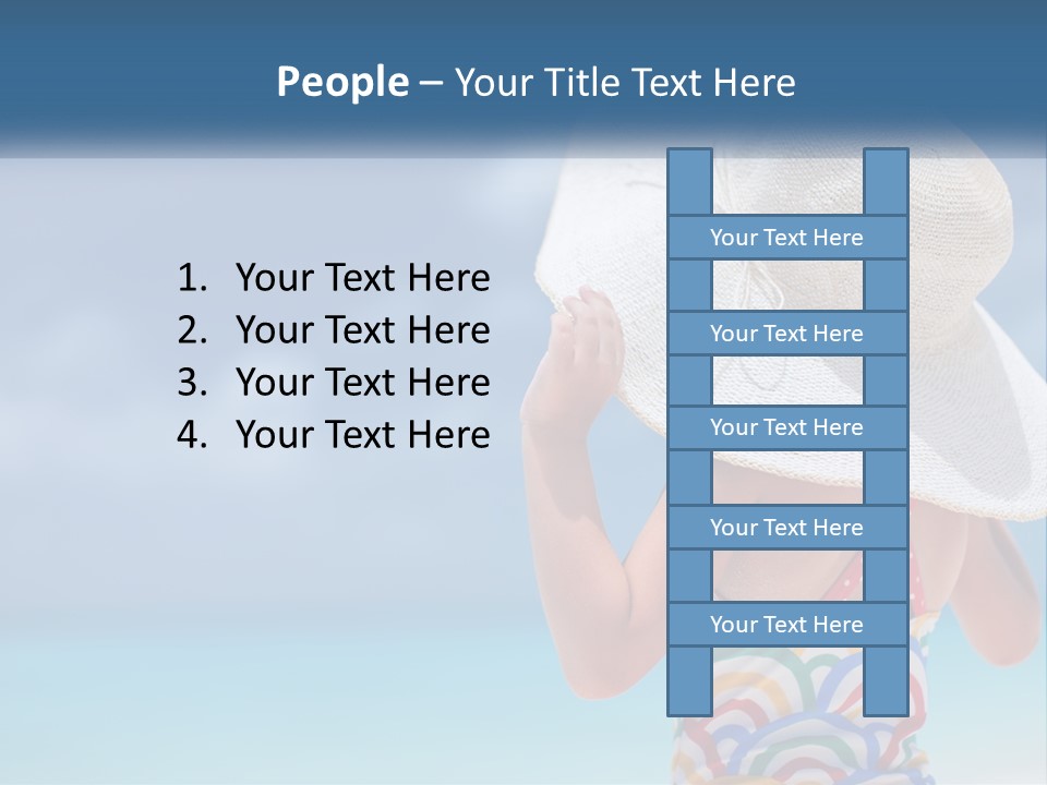 A Woman In A Hat On The Beach Powerpoint Template PowerPoint Template