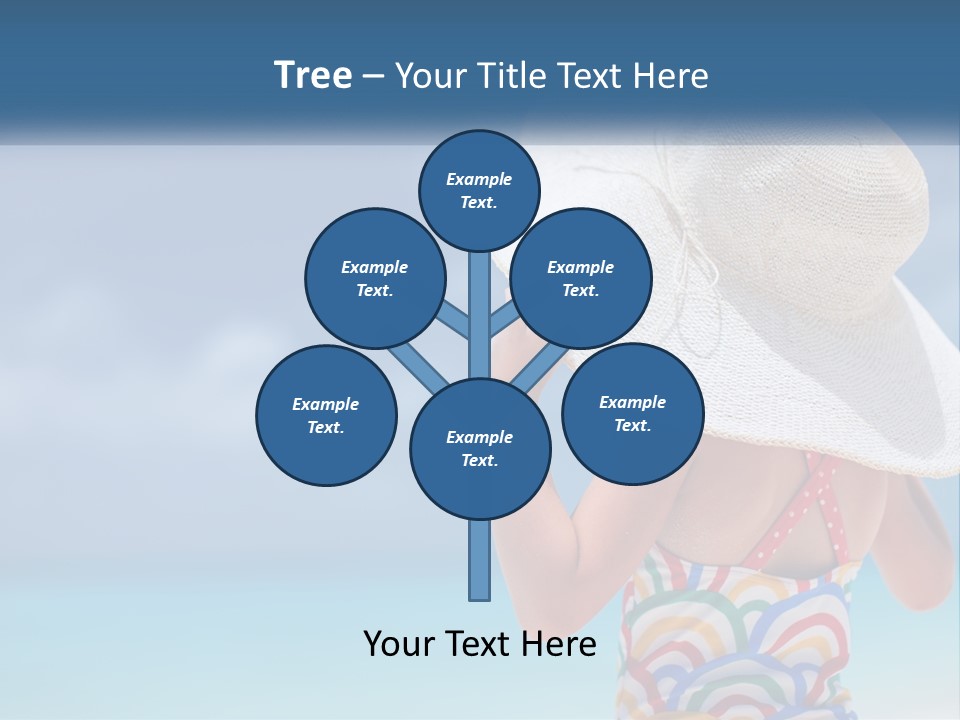 A Woman In A Hat On The Beach Powerpoint Template PowerPoint Template