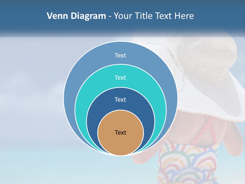 A Woman In A Hat On The Beach Powerpoint Template PowerPoint Template