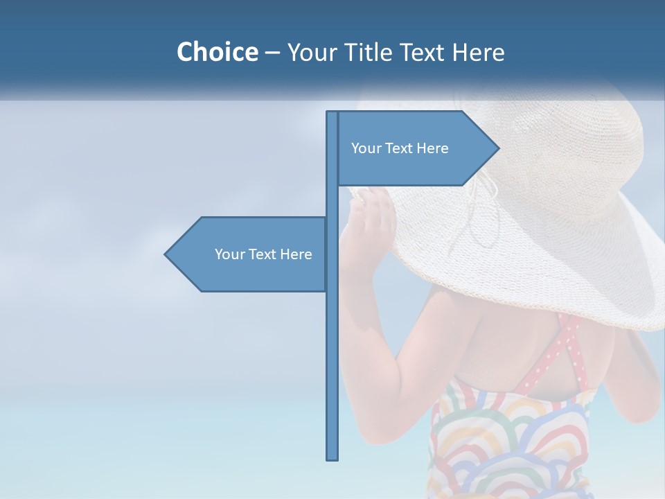 A Woman In A Hat On The Beach Powerpoint Template PowerPoint Template