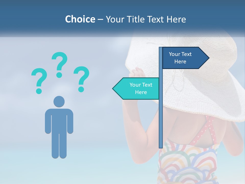A Woman In A Hat On The Beach Powerpoint Template PowerPoint Template
