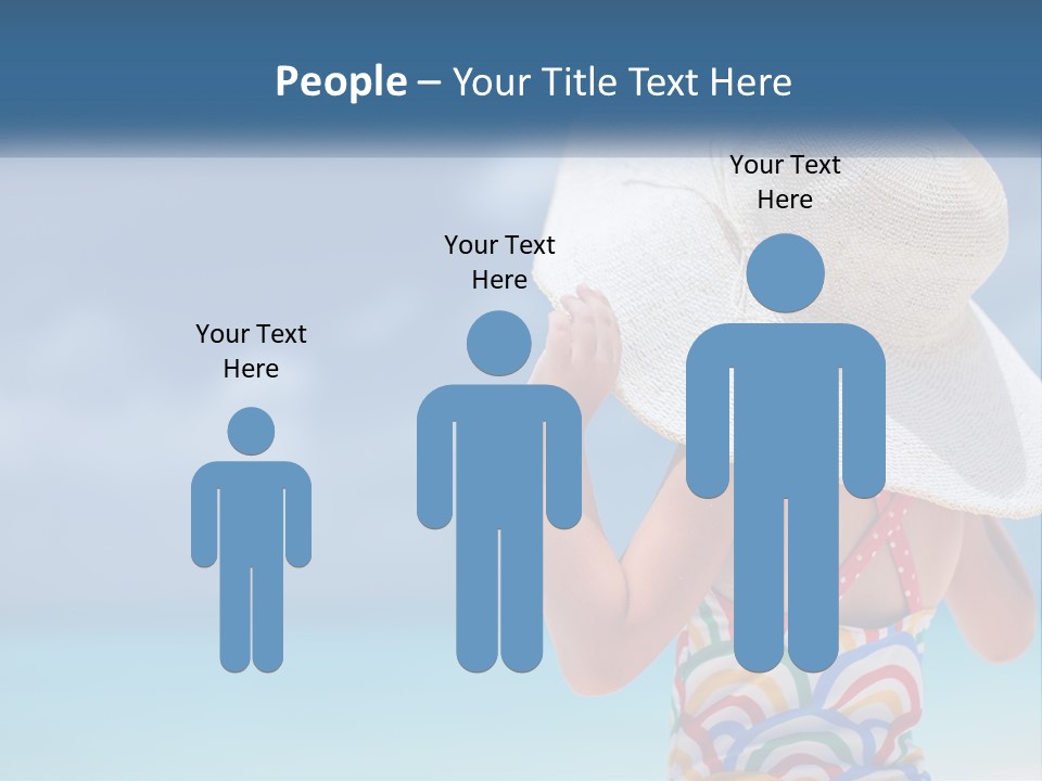 A Woman In A Hat On The Beach Powerpoint Template PowerPoint Template