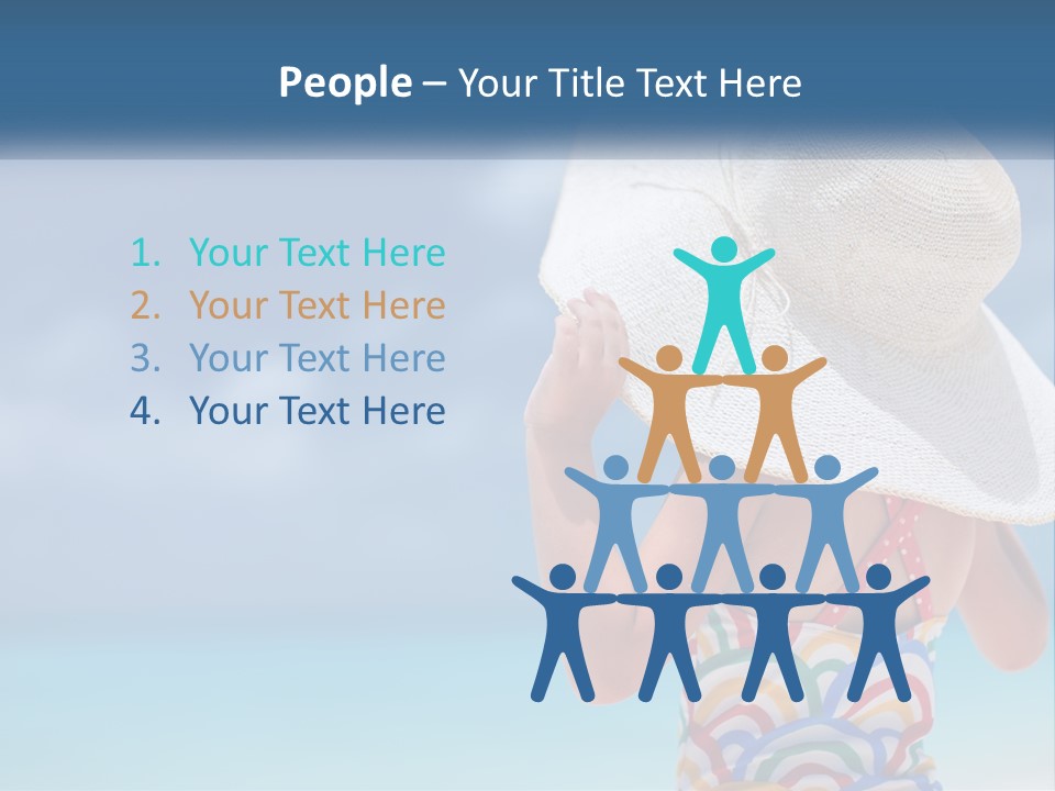 A Woman In A Hat On The Beach Powerpoint Template PowerPoint Template