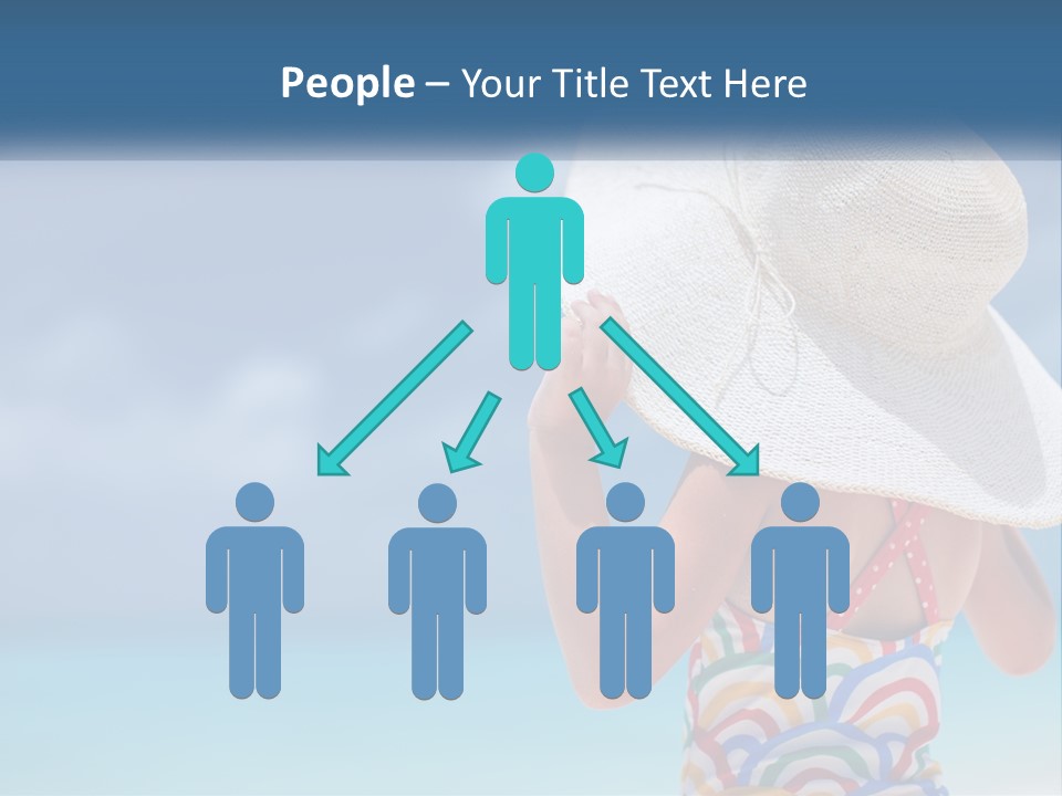 A Woman In A Hat On The Beach Powerpoint Template PowerPoint Template