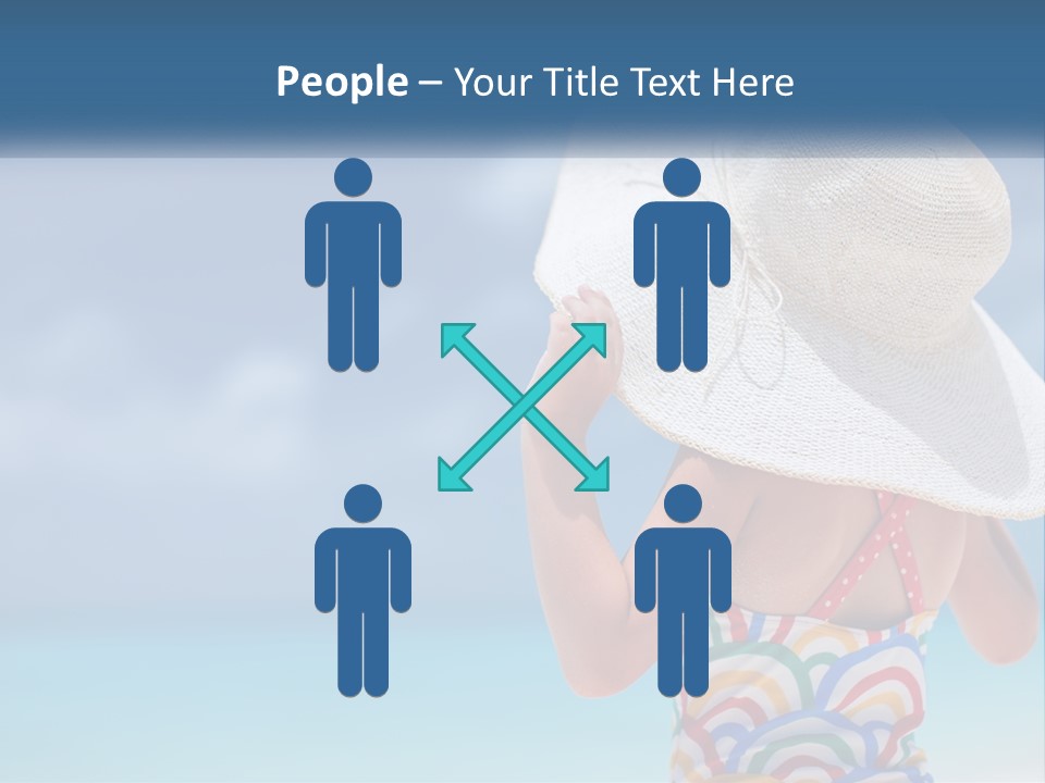 A Woman In A Hat On The Beach Powerpoint Template PowerPoint Template