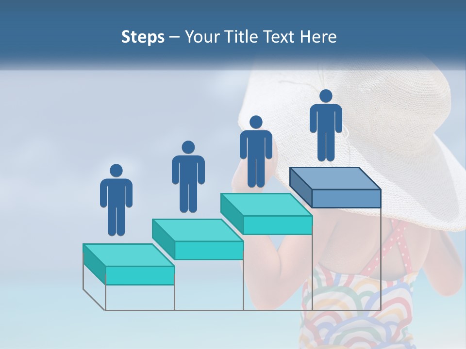 A Woman In A Hat On The Beach Powerpoint Template PowerPoint Template