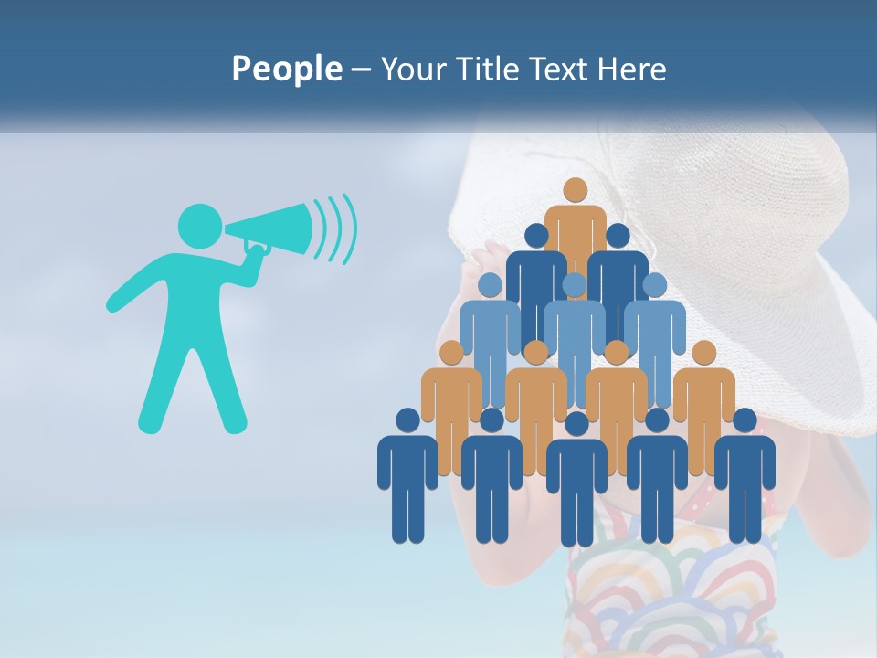 A Woman In A Hat On The Beach Powerpoint Template PowerPoint Template