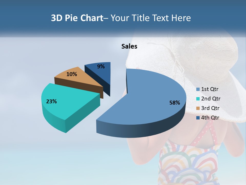 A Woman In A Hat On The Beach Powerpoint Template PowerPoint Template