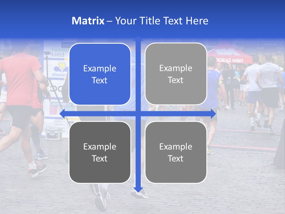 A Group Of People Running In A Marathon PowerPoint Template