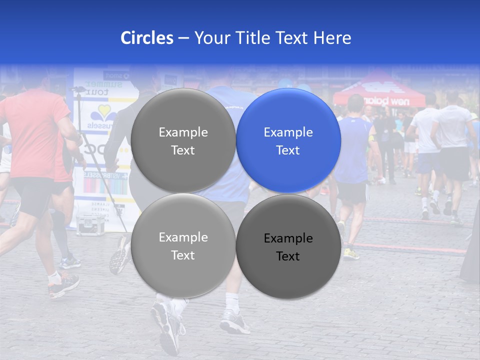 A Group Of People Running In A Marathon PowerPoint Template