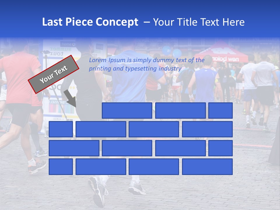 A Group Of People Running In A Marathon PowerPoint Template
