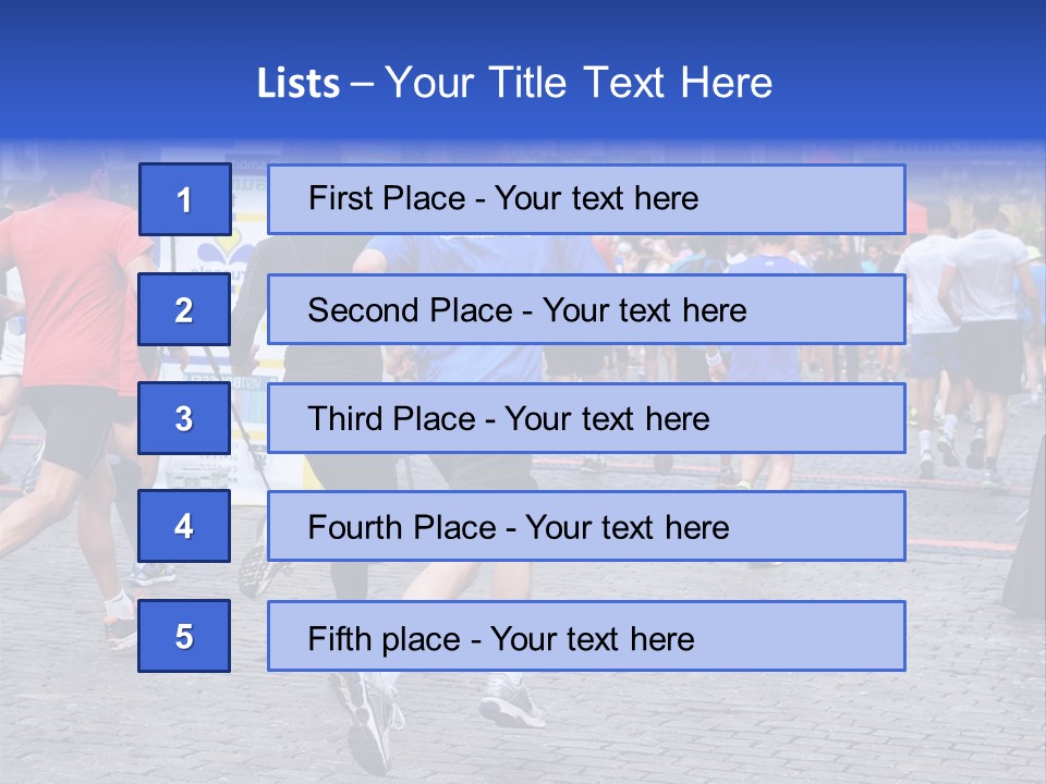 A Group Of People Running In A Marathon PowerPoint Template