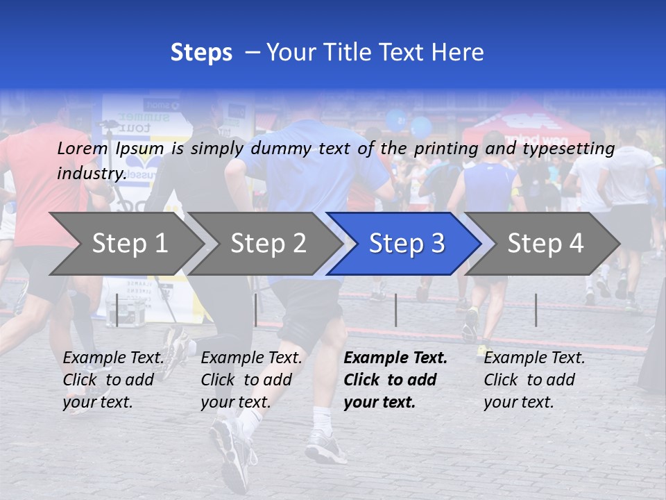 A Group Of People Running In A Marathon PowerPoint Template