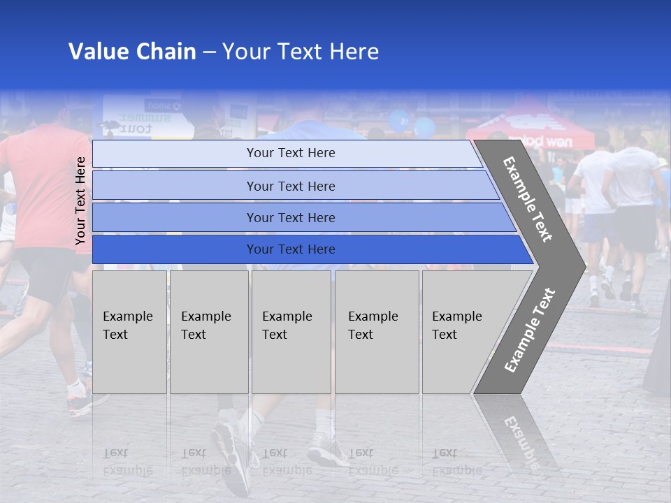 A Group Of People Running In A Marathon PowerPoint Template