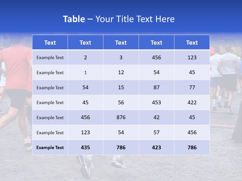 A Group Of People Running In A Marathon PowerPoint Template