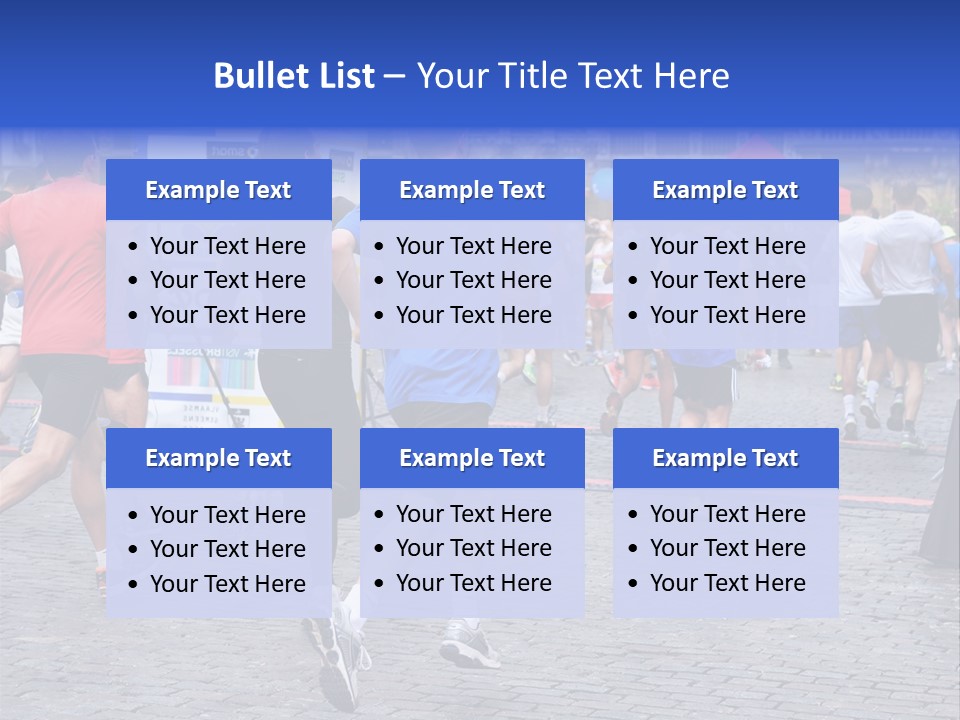 A Group Of People Running In A Marathon PowerPoint Template
