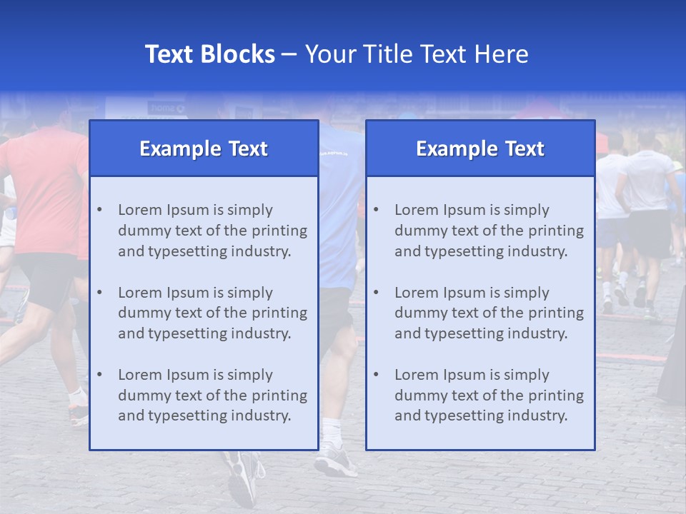 A Group Of People Running In A Marathon PowerPoint Template