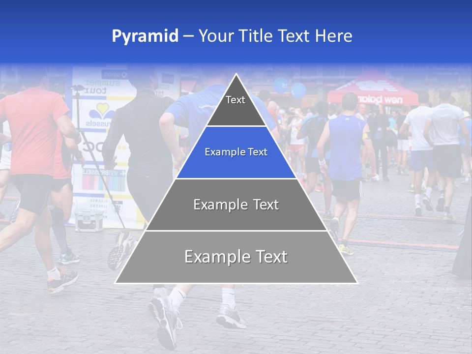 A Group Of People Running In A Marathon PowerPoint Template