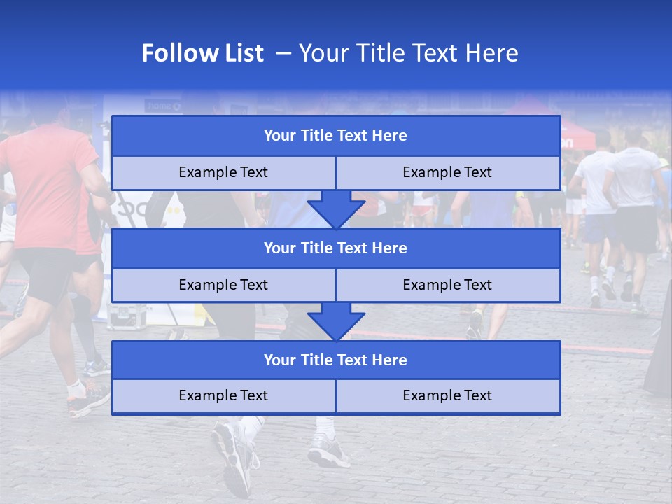 A Group Of People Running In A Marathon PowerPoint Template
