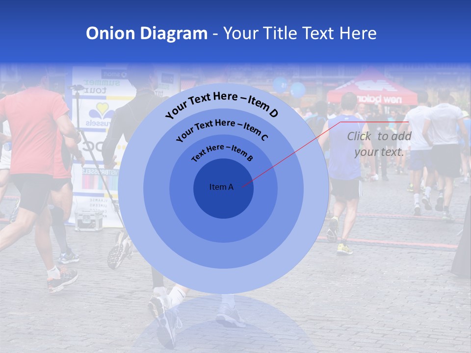 A Group Of People Running In A Marathon PowerPoint Template