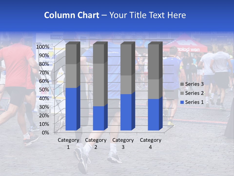 A Group Of People Running In A Marathon PowerPoint Template