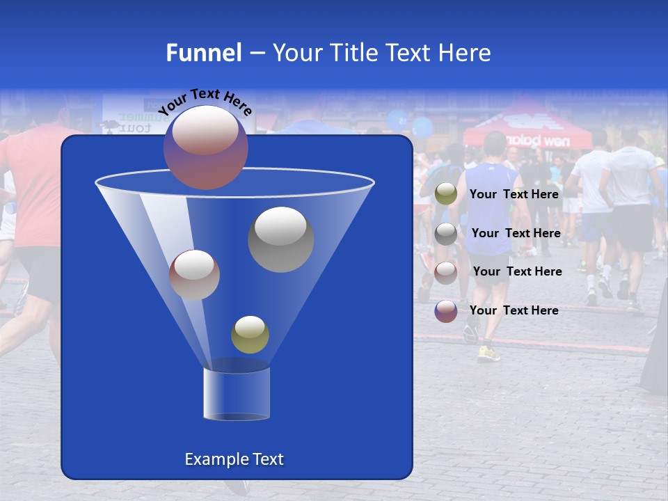 A Group Of People Running In A Marathon PowerPoint Template