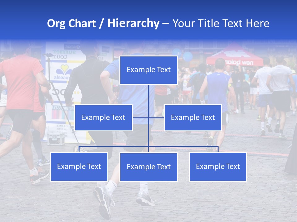 A Group Of People Running In A Marathon PowerPoint Template